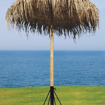 Στρογγυλή Ψάθινη Ομπρέλα Με Ξύλινο Κορμό Φ200 x 300(h)cm