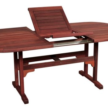 Οβάλ Επεκτεινόμενο τραπέζι Red Shorea ,150 + 50 = 200 x 100 x 75(H)cm