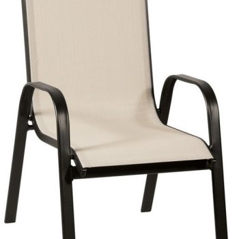 Μάυρη Μεταλλική Στοιβαζόμενη Πολυθρόνα Με Textilene Ύφασμα 55 x 65 x 95(h)cm