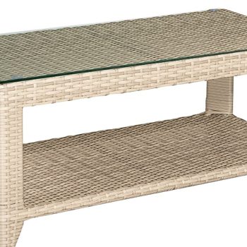 Rattan Βοηθητικό Τραπεζάκι (Coffee Table) Με Σκελετό Αλουμινίου 100 x 50 x 42(h)cm