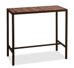 Μεταλλικό Σκουριά Μάτ Γαλβανισμένο Παραλ/μο Τραπέζι Μπάρ Με Σουηδικό Ξύλο 116 x 50 x 106(h)cm