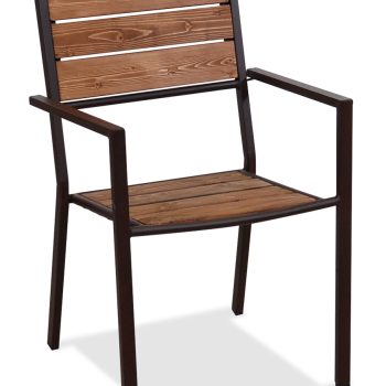 Μεταλλική Στοιβαζόμενη Πολυθρόνα Με Σουηδικό Ξύλο