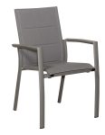 SIENNA Γκρί Πολυθρόνα Αλουμινίου Με Διάτρητο Ύφασμα