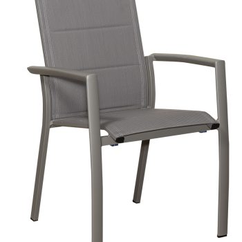 SIENNA Γκρί Πολυθρόνα Αλουμινίου Με Διάτρητο Ύφασμα
