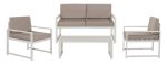 Καθιστικό Κήπου Αλουμινίου Σέτ 4 Τεμαχίων Με Σκελετό Αλουμινίου