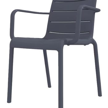 Dark Grey Στοιβαζόμενη Πολυθρόνα Πολυπροπυλένιου Με UV Προστασία