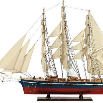 Ξύλινο Παραδοσιακό Καράβι 120 x 19 x 97 (H) cm, Χρώμα Μπλέ-Κόκκινο