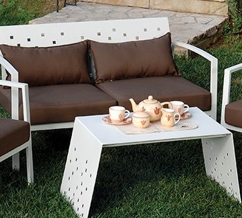 AMANDA Καθιστικό Αλουμινίου Σέτ 4 Τεμαχίων