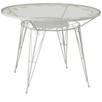 Γαλβανισμένο Στρογγυλό Τραπέζι Μασίφ 110 x 75(h)cm