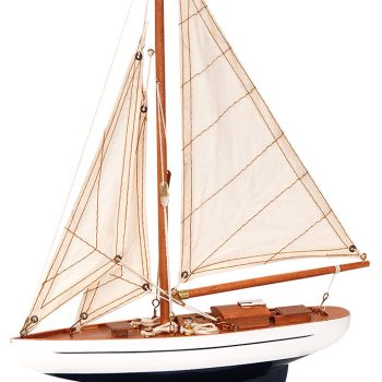 Ξύλινο Παραδοσιακό Καράβι 25 x 6 x 36(h)cm,Χρώμα Καφέ- Μπλέ