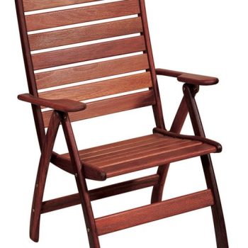 Ξύλινη Ψηλόπλατη Πτυσσόμενη Πολυθρόνα 3 Θέσεων ,Red Shorea