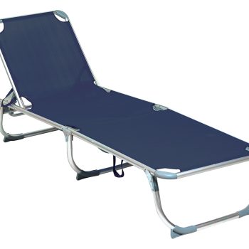 Μπλέ Πτυσσόμενη Ξαπλώστρα Παραλίας 187 x 58 x 30(h)cm