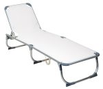 Λευκή Πτυσσόμενη Ξαπλώστρα Παραλίας 178 x 57 x 30(h)cm