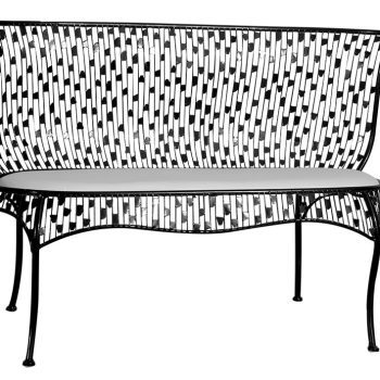 Μεταλλικός Καναπές - Σκαμπό 2 Θέσεων Royalty 113 x 44 x 48/84(h)cm