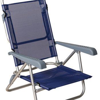 Μπλέ Πτυσσόμενη Πολυθρόνα-Ξαπλώστραι Αλουμίνιο Σκελετό Και Διάτρητο Ύφασμα , 66 x 60 x 28/84(h)cm