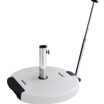 Λευκή Τσιμεντένια Βάση Ομπρέλας 60Kgr , Με Λαβή Και Ρόδες