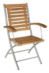 Ξύλινη Πτυσσόμενη Πολυθρόνα Χαμηλής Πλάτης Με Ανοξείδωτο Σκελετό Χωρίς Θέσεις ,Teak