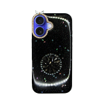 Vivid Glitter Stars Case with Holder Apple iPhone 16 Black