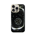 Vivid Glitter Stars Case with Holder Apple iPhone 16 Pro Max Black