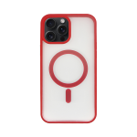 Vivid Magsafe Silicone Case Apple iPhone 15 Pro Max Transparent/Red