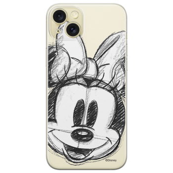 Disney Case Apple iPhone 15 Plus Minnie Partial Print Sketch Transparent