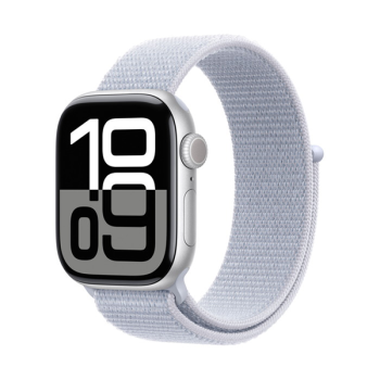 Apple Watch Series 10 GPS 46mm Silver Aluminium Case with Blue Cloud Sport Loop