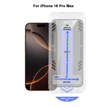 Vivid Full Face Privacy Tempered Glass W/Applicator Apple iPhone 16 Pro Max Black