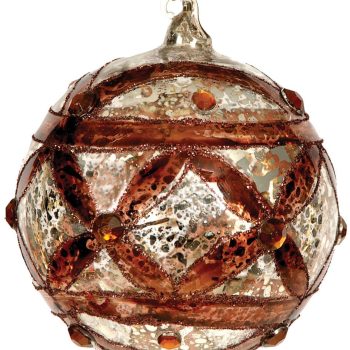 Γυάλινη Χριστουγεννιάτικη Μπάλα 10cm,Σέτ/2