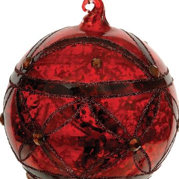 Γυάλινη Χριστουγεννιάτικη Μπάλα 10cm,Σέτ/2