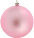 Ρόζ Μάτ Πλαστική Χριστουγεννιάτικη Μπάλα 10cm ,Σέτ 2
