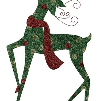 Πράσινη Κρεμαστή Διακοσμητική Φιγούρα Τάρανδος 64cm