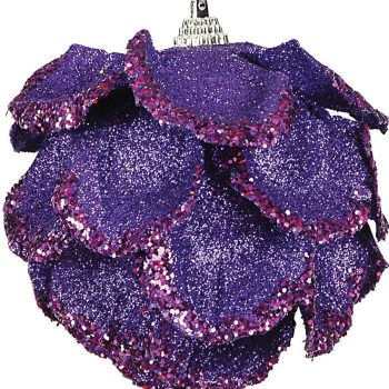 Μώβ Χριστουγεννιάτικη Μπάλα 10cm ,Σέτ/6