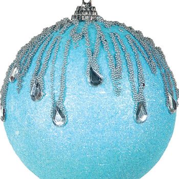 Μπλέ Πλαστική Χριστουγεννιάτικη Μπάλα 10cm,Σέτ/6