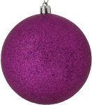 Μώβ Πλαστική Χριστουγεννιάτικη Μπάλα Με Γκλίτερ 4cm,Σέτ/12