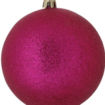 Μώβ Πλαστική Χριστουγεννιάτικη Μπάλα Με Γκλίτερ 4cm ,Σέτ/12