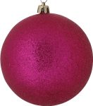Μώβ Πλαστική Χριστουγεννιάτικη Μπάλα Με Γκλίτερ 8cm,Σέτ/6