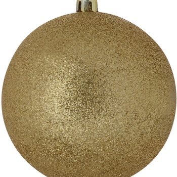 Χρυσή Χριστουγεννιάτικη Μπάλα Διακόσμησης Με Γκλίτερ 20cm