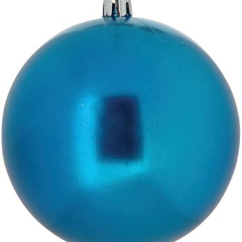Μπλέ Πλαστική Περλέ Χριστουγεννιάτικη Μπάλα 10cm,Σέτ/4