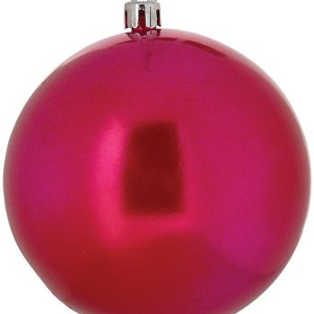 Μώβ Περλέ Πλαστική Χριστουγεννιάτικη Μπάλα 10cm,Σέτ/4