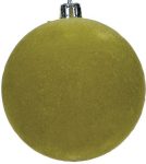 Πράσινη Βελουτέ Πλαστική Χριστουγεννιάτικη Μπάλα 10cm,Σέτ/4