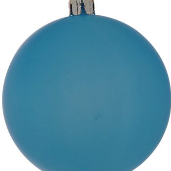 Μπλέ Πλαστική Νέον Χριστουγεννιάτικη Μπάλα 8cm,Σέτ/6