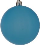 Μπλέ Πλαστική Νέον Χριστουγεννιάτικη Μπάλα 10cm,Σέτ/4