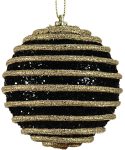 Μάυρη Χριστουγεννιάτικη Μπάλα 10cm,Σέτ/6