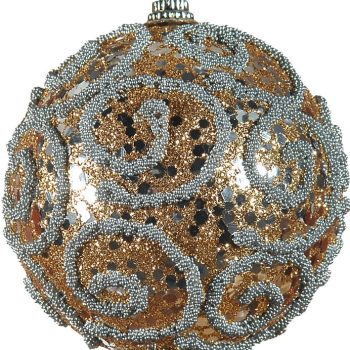 Σαμπανί Πλαστική Χριστουγεννιάτικη Μπάλα 8cm ,Σέτ/6