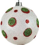 Πράσινη Πλαστική Χριστουγεννιάτικη Μπάλα 8cm,Σέτ/6