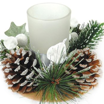 Χριστουγεννιάτικο Διακοσμητικό Κηροπήγιο 15(Η) x 12cm