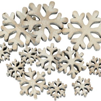 Ξύλινα Διακοσμητικά Χριστουγεννιάτικα ,2 Εώς 6cm ,Σέτ 12 Τεμαχίων