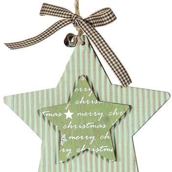 Ξύλινο Κρεμαστό Χριστουγεννιάτικο Στολίδι 13 x 13(h)cm