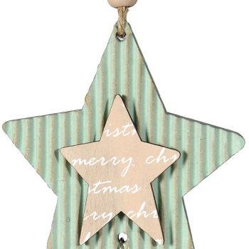 Ξύλινο Κρεμαστό Χριστουγεννιάτικο Στολίδι 10 x 10(h)cm