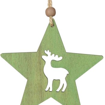 Ξύλινο Κρεμαστό Χριστουγεννιάτικο Στολίδι 10 x 10(h)cm